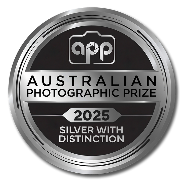 Australian Photographic Prize silver with distinction award badge for 2025