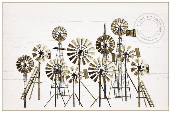 Framed Print - Maniototo Windmills