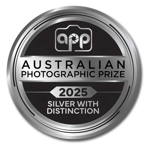 Australian Photographic Prize silver with distinction award badge for 2025