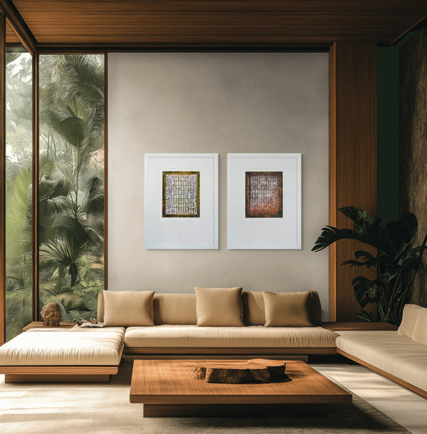 Modern living room with a beige sectional sofa, wooden coffee table, and large windows with outdoor view.